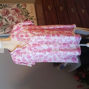 LC Lauren Conrad Pink Floral Blouse